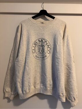 Vintage Club Monaco Light Gray Logo Crewneck Sweatshirt